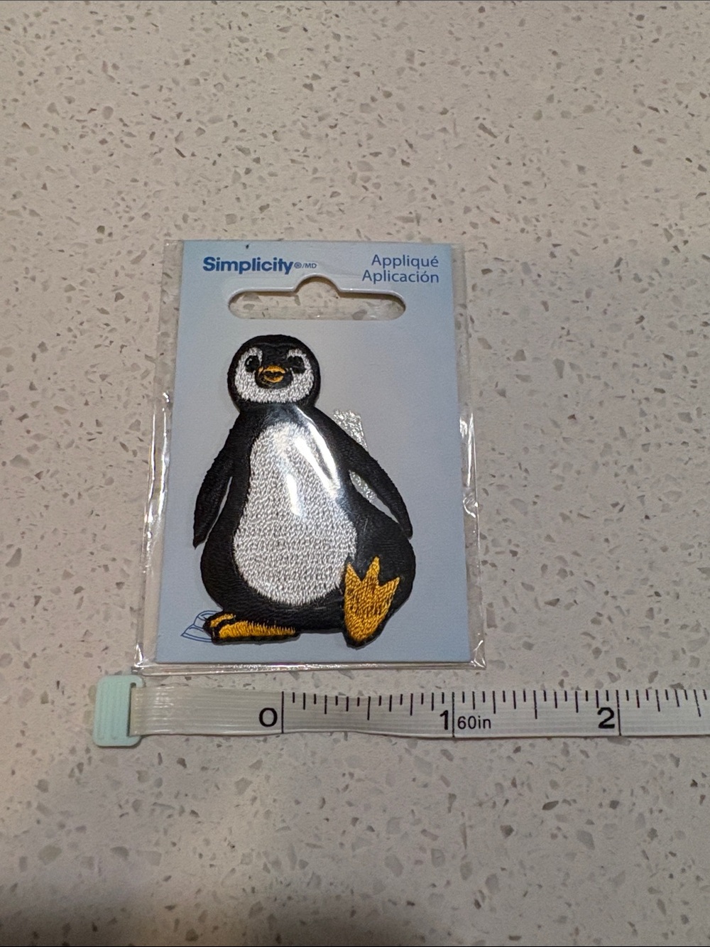 Simplicity Black, White & Yellow Penguin Appliqué Patch